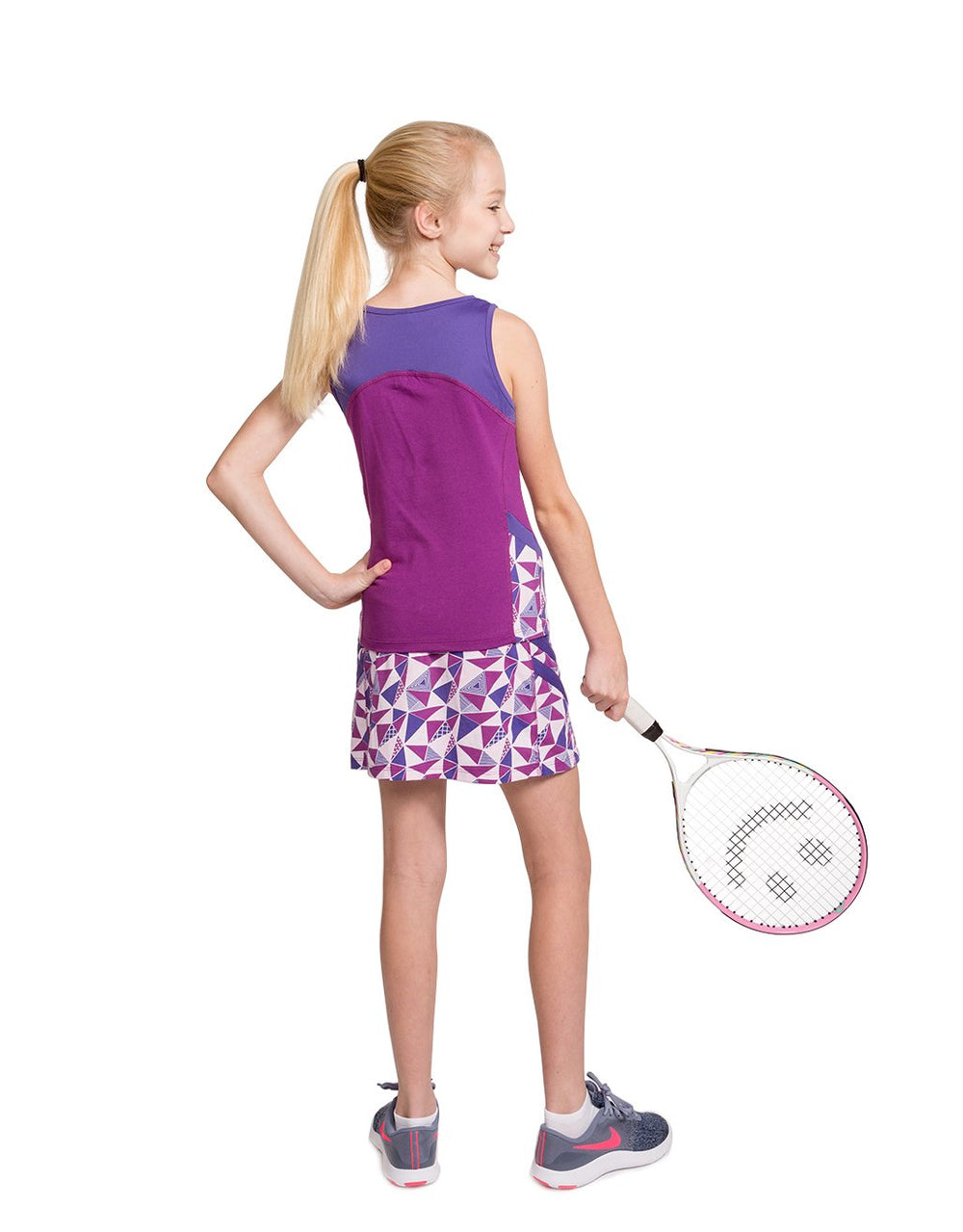 Girls Sparkling Tennis Tank And Skirt Set Purple