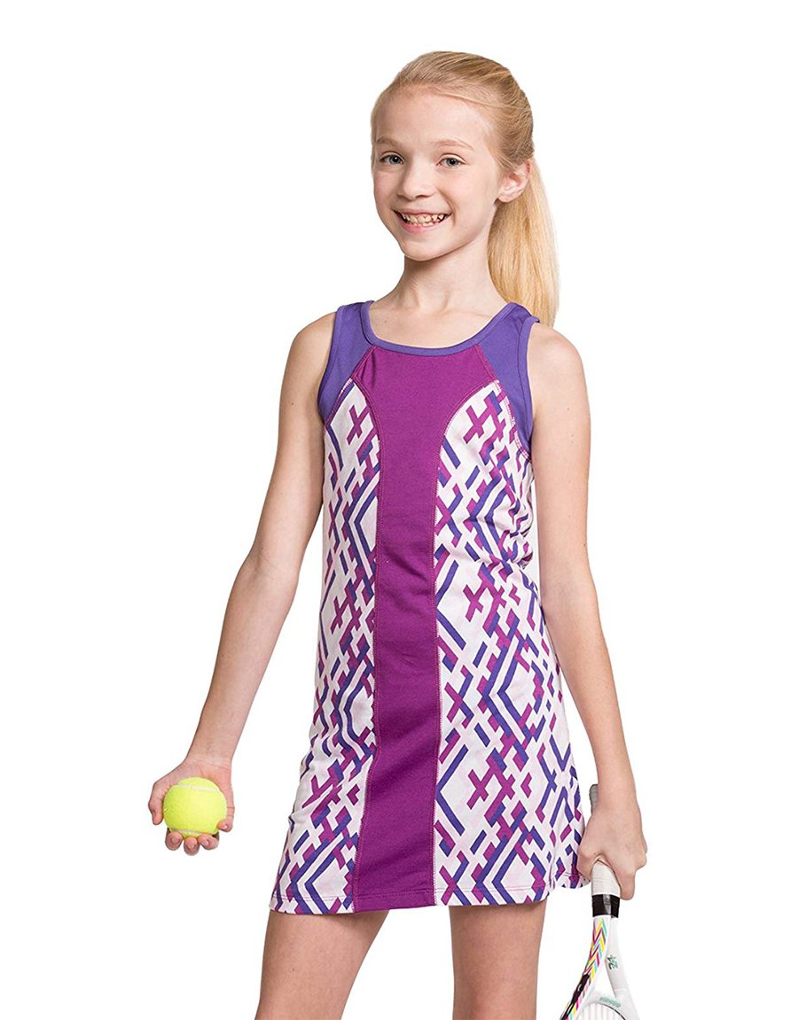 Girls Beach Glass Sleeveless Tennis Dress Purple