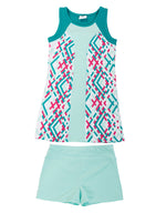 Girls Aqua Tennis & Golf Sleeveless Dress with Shorts